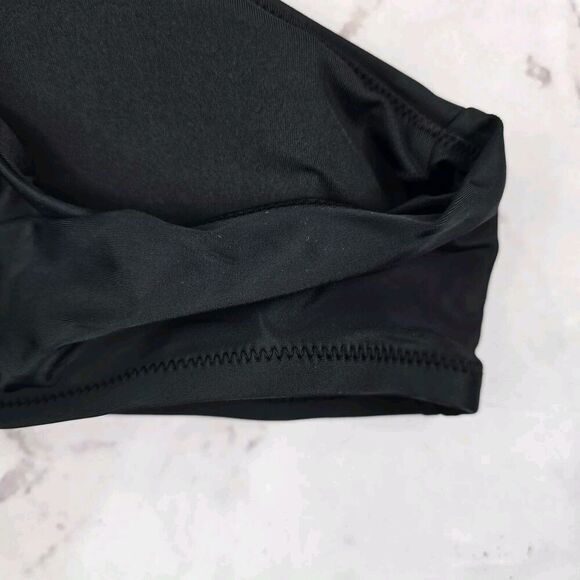 J Crew Swim Top 2X Black O Ring Tie Shoulder Square Neck Bikini Padded BF175 - Picture 6 of 11